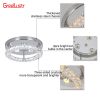 Modern Crystal Chrome Ceiling Lamps LED Ring Corridor Suspension Lamp Stainless Steel Aisle Light Fixtures Lustre Chandelier