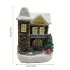 3pcs/set Resin Christmas Scene Village Houses Town With Warm White LED Light Holiday Gifts Xmas Decoration For New Year 2024