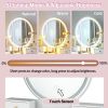 CHARMAID Vanity Set with Touch Screen Dimming Mirror, 3 Color Lighting Modes, Dressing Table with 4 Sliding Drawers