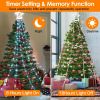 Christmas Hanging Waterfall String Light with Topper Star IP65 Waterproof Outdoor Plug In Fairy Waterfall Tree Light with 8 Lighting Modes Timer Memor