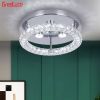 Modern Crystal Chrome Ceiling Lamps LED Ring Corridor Suspension Lamp Stainless Steel Aisle Light Fixtures Lustre Chandelier