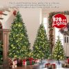 8FT, 6FT, 4FT Pre-Lit Green Pine Artificial Christmas Tree, Set of 3 Hinged Xmas Trees with 820 Warm-Yellow LED Lights and 2539 Branch Tips