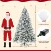 4.5/6/7 Feet Artificial Xmas Tree with Pine Needles and LED Lights